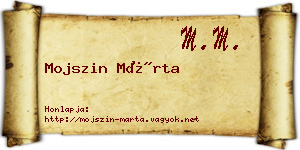 Mojszin Márta névjegykártya
